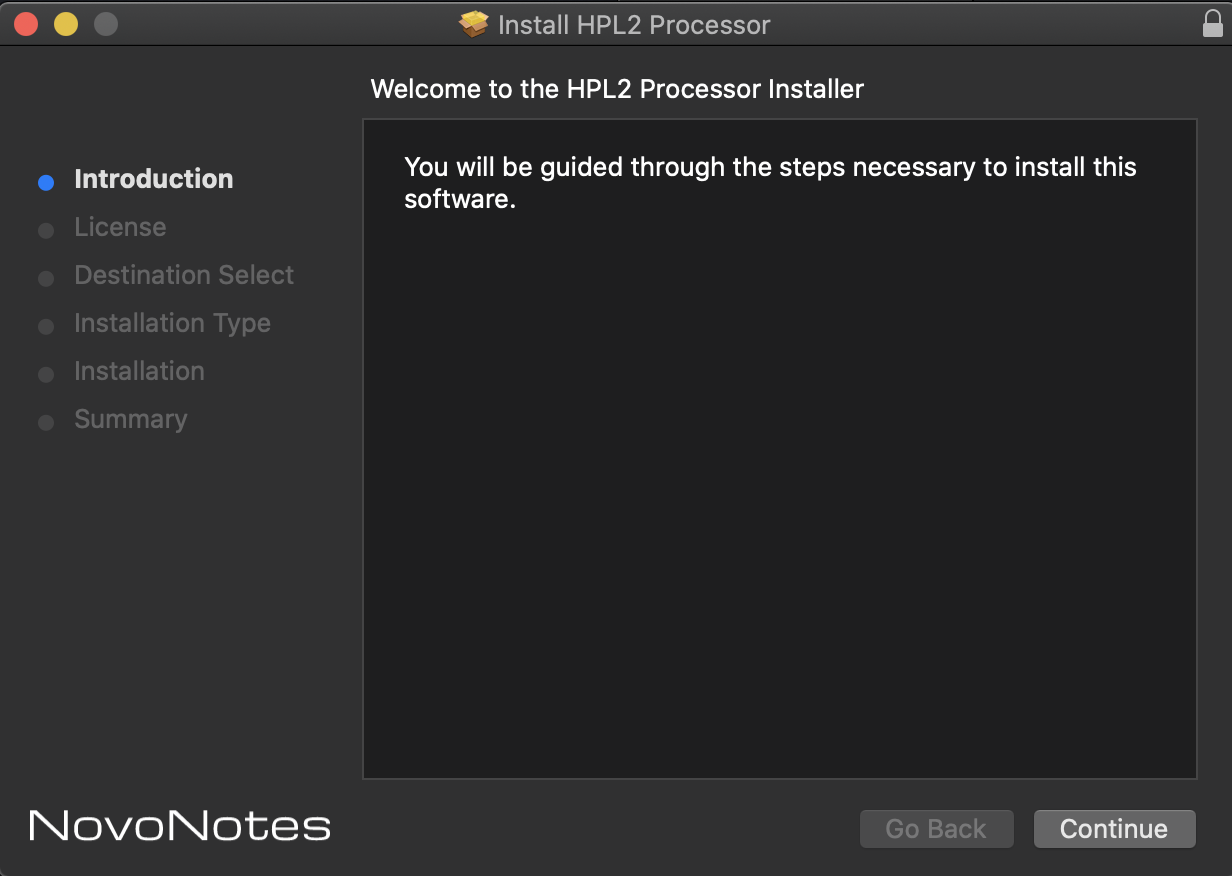 HPL2 Processor installer